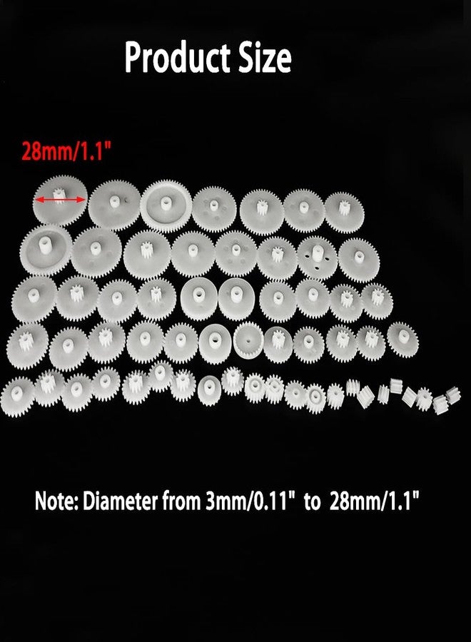 URIMPAVIDO 58PCS Small Gears Set Plastic Gears Module 0.5 for DC Motor DIY Model Toys RC Car Robot - Image 3